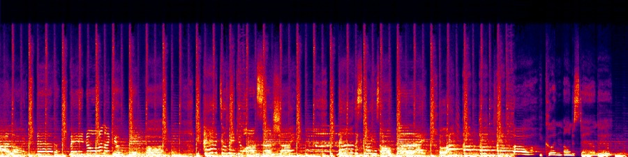 Spectrogram of the same audio re-encoded through 320kbps MP3: a hard cutoff near 20 kHz
